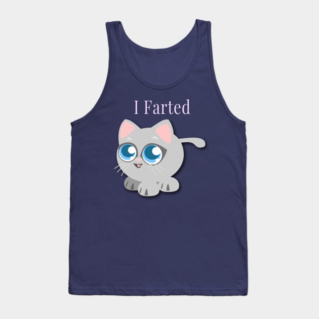 Kids I Farted Cute Funny Cat Kitty Great Gift For Kids Tank Top by klimentina